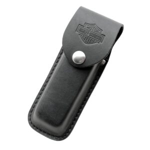 Sheath Leather Lg Blk Embossed