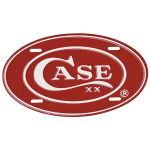 Plate License Alum Oval Red W/